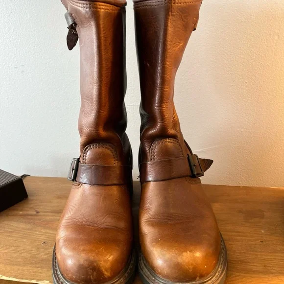 Carolina Brown Leather moto Boots - Picture 3 of 7